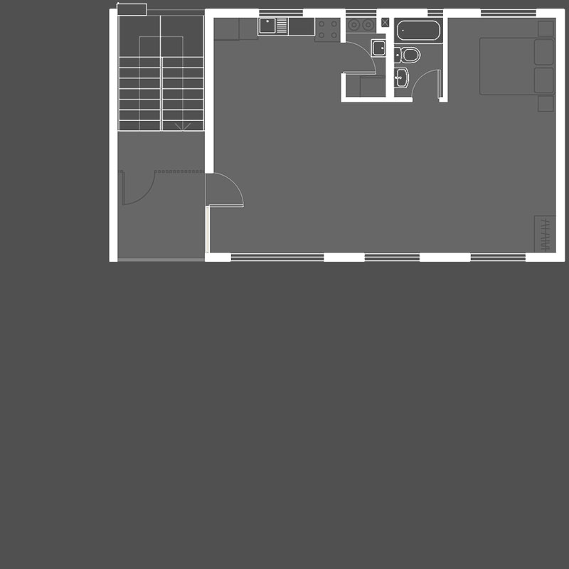 Plano de la vivienda en su entrega inicial